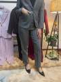 Boss Lady Dark Grey Cotton Front Button Formal Pant For Women. 