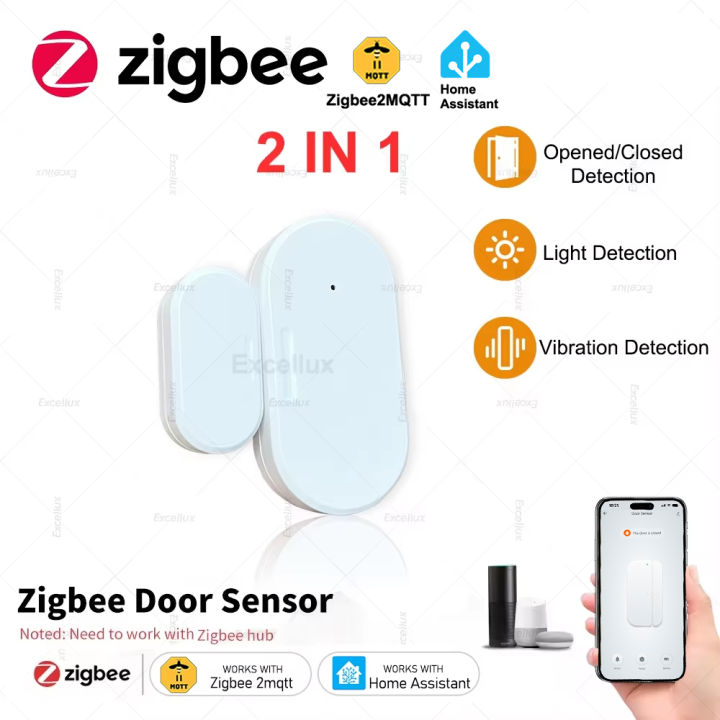 2 In 1 Zigbee Door Sensor Window Sensor With Light Vibration Detect ...