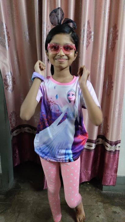 Premium%20Quality%20%20Girls%203D%20Print%20Pink%20Graphic%20%20Frozen%20Tops%20-%20Image%205