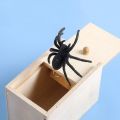 1Pc Scare Wooden Box Spiders, April Fool's Day Pranks, Trick Toys. 