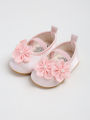 Baby girl shoes, princess children's shoes, soft soled anti slip pearl flower dress, children's shoes, first step 0-18M. 