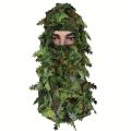 1pc Suit Camouflage Leafy Hat 3D Full Face Mask Headwear Turkey Camo Hunter Hunting Accessories. 
