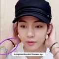 kpop bangtan Taehyung (V of BTS) wearing Same chain Bracelet Accessories. 