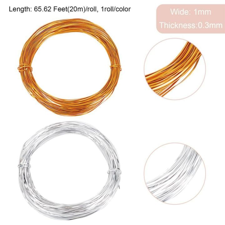 2Rolls%20Flat%20Aluminium%20Wire%2040mm%2018ft/1m%20Gold%20Silver%20Cloisonn%C3%A9%20Enamel%20Wire%200.4mm%20Thickness%20for%20DIY%20Jewellery%20Making%20(65.6ft/Roll)%20-%20Image%202