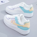 Fashionable Lace-up Flat Casual Shoes Comfortable Thick-soled Running Sneakers Round-toe Breathable/Wear-resistant Running Shoes. 