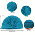4pcs/set Solid Color Turban Cap Elastic Bonnet Head Scarf Women Chemo Hats Casual Pleated Head Wrap. 