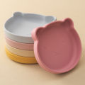 1PC Silicone Baby Dishes Suction Dining Plate Cartoon Bear Shape Baby Plates Eating Training Baby Food Storage Kids Tableware.
