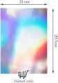 Holographic Card A4 Silver Rainbow Card Metallic Holographic Paper Thick 210gsm Card Shiny Rainbow Silvered Sheets Foil Activity Craft Scrapbooking Cardstock With Iridescent Shimmer Finish (10 Sheets). 