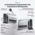 PULWTOP Dual-USB C Mac Laptop Docking Station with USB 2.0, SD/TF Vertical Dock Stand for MacBook Pro Air M3 M4 M5. 