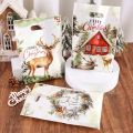 10/20/50pcs Christmas Candy Bags Rustic Xmas Tree Wreath Elk Truck s Packaging Bag Winter Holiday Christmas Decorations 2025.