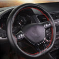 Car Steering Wheel Cover Needles And Braid Thread Artificial Leather Car Covers Suite 3 Color DIY Texture Soft Auto Accessories. 