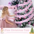 78.7inch Pink Tinsel Garland Shiny Metallic Glitter Party Decoration for Christmas Valentine Wedding Birthday Holiday Home Decor. 