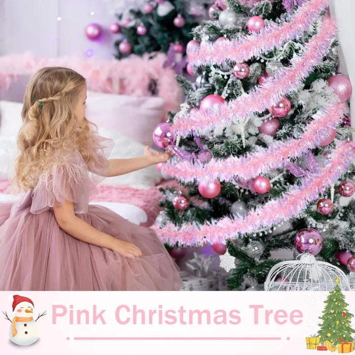78.7inch%20Pink%20Tinsel%20Garland%20Shiny%20Metallic%20Glitter%20Party%20Decoration%20for%20Christmas%20Valentine%20Wedding%20Birthday%20Holiday%20Home%20Decor%20-%20Image%202