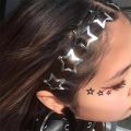 30Pcs Y2K Silver Pentagon Star Hair Clips Matching Bb Clip Ins Mini Metallic Cute Sweet Cool Clip. 