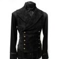 Mens Double Breasted Gothic Steampunk Velvet Vest Men Stage Cosplay Prom Costume Mens Vest. 