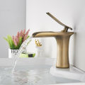 Basin Faucets Waterfall Bathroom Faucet Single handle Basin Mixer Tap Bath Antique Brass Faucet Sink Water Crane Silver Taps. 