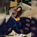 women switched silk plain maxi wirh embroidery jecket. 