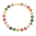 1pc Rainbow Colorful Clover Zircon Bracelet Fashion Charm Gorgeous Charm Exquisite Cute Sweet Shining Crystal Jewelry. 