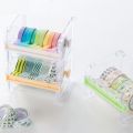 Creative Washi Tape Cutter Set Tape Tool Transparent Tape Holder Tape Dispenser School Supplies Office Stationery. 