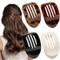 4 PCS Flat Hair Clips, Round Lay Down Hair Claw Clips for Women Girls, Comfortable Curved Flat Clips for Thick Thin Hair. 