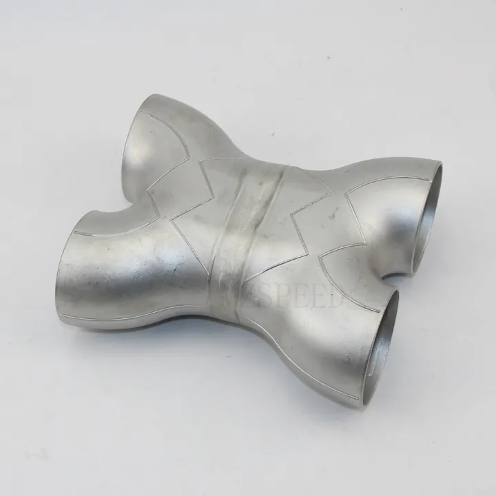 Stainless steel H welded four-way fittings 63mm od reinforced ...