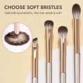 GECOMO 8 Pieces Soft Synthetic Eye Makeup Brush Set with PU Bag For Blending Eyeshadow Eyeliner Crease Eyebrow Brightening Eye. 