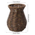 Handwoven Plastic Rattan Flower Vase For Dried Flowers Creative Household Decoration Centerpiece Office Effect Chic Flower Pot.