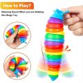 Fidget Slug Toy for children 18cm 3D Colorful Sensory Slug Relieves Fun Decompression Toy Creative Twist Caterpillar Fidget Toys. 