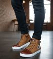 BOOT SHOES FOR MEN SOFT LEATHER MIDIUM CUT VANS MODEL RUBBER SOOL.. 