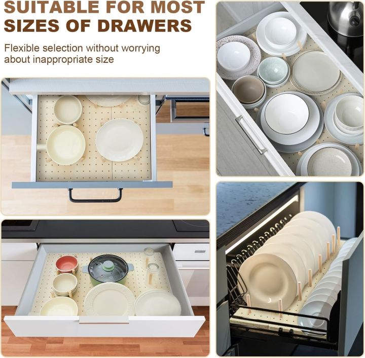 Wood%20Pegboard%20Drawer%20Organizer%20Storage%20Sturdy%20Organization%20Dish%20and%20Plate%20Organizer%20Peg%20Board%20System%20Adjustable%20for%20Utensils%20-%20Image%205