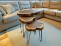 Custom Live Edge Coffee Tables – Rustic Minimalistic  sheesham Wood Slab Tables with Hairpin Legs – Natural Round Center Table for Living Room. 