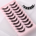 10 Pairs Russian Strip Lashes D Curl Fake Lashes Natural Look Fluffy Volume Wispy Russian Lashes 3D Effect Fake Eyelashes. 