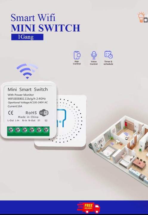 16A Mini Switch Smart Wifi Breaker Two way Control Timer Wireless Switches Smart Home Automation Work With Smart Life Tuya Alexa Google Home
