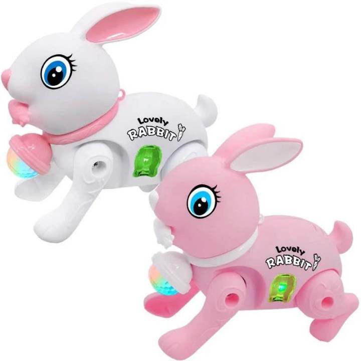 Electric Rabbit Rabits Electric Bunny Rabbit Walking Toy with Lights and Music | Daraz.pk