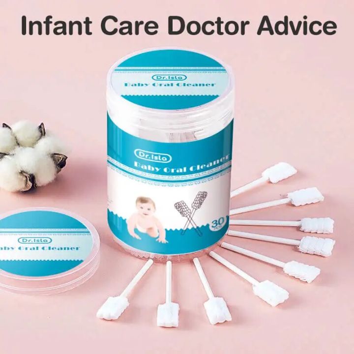 30/60pcs%20Baby%20Oral%20Cleaning%20Stick%20Disposable%20Cleaner%20Milk%20Teeth%20Gauze%20Toothbrush%20Baby%20Tongue%20Washing%20For%20Newborn%20Oral%20Care%20-%20Image%203