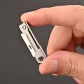 1Pc Outdoor Camping Supplies Stainless Steel Folding Mini Square Head Multi-function Pocket Keychain Pendant.