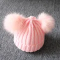 Cute Pompom Baby Hat Warm Winter Knitted Kids Baby Girl Boy Beanie Cap Solid Outdoor Infant Toddler Children Hat Bonnet. 