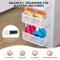 Balcony Washing Machine Storage Rack, Magnetic, No-Drill Installation, Storage Magic Basket, Side-Mounted Laundry Detergent Powder Box, Drum Rack. 