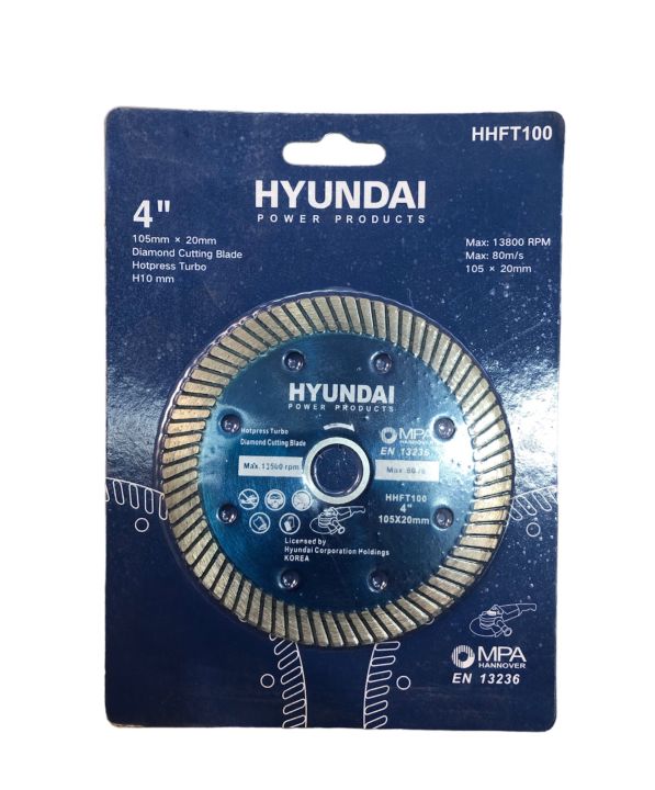 Diamond Cutting Blade 4” 100mm HYUNDAI Korea Hotpress Turbo Heavy duty