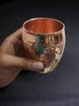 Copper Hammered Glass Set Drinkware and Serveware (300 ml Each) -1 Pieces.