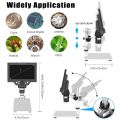 1200X Digital Microscope 12MP Electronic Video Microscopes 7 Inch HD LCD Soldering Phone Repair Magnifier Metal Stand PC View. 