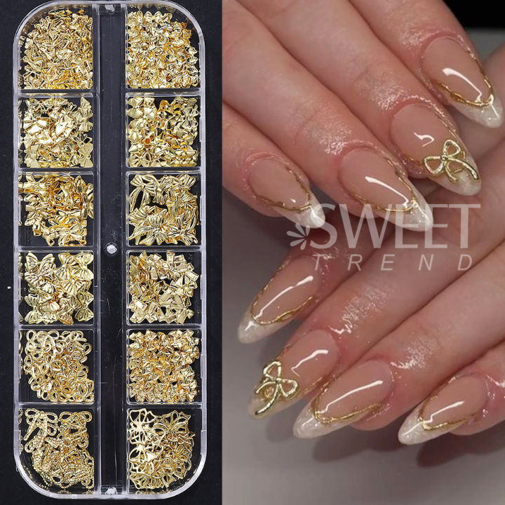12Grids%20Metal%20Bow%20Nail%20Art%20Charm%20Gold%203D%20Bowknot%20Ribbon%20Nail%20Decoration%20Parts%20DIY%20Elegant%20Metallic%20Manicure%20Accessories%20Tools%20-%20Image%202