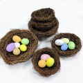 10/12/15cm Easter Rattan Artificial Bird Nest Brown Handmade DIY Egg Nest Crafts For Home Garden Happy Easter Party Decoration. 