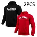 2 Pcs Mens Sweatshirts Printing Casual Long Sleeves Hoodies Fitness Sports Jogging Mens Clothing Outdoors Street Quality Tops. 