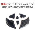 Carbon Fiber Car Interior Steering Wheel Logo Sticker Protective Decoration For Toyota. 