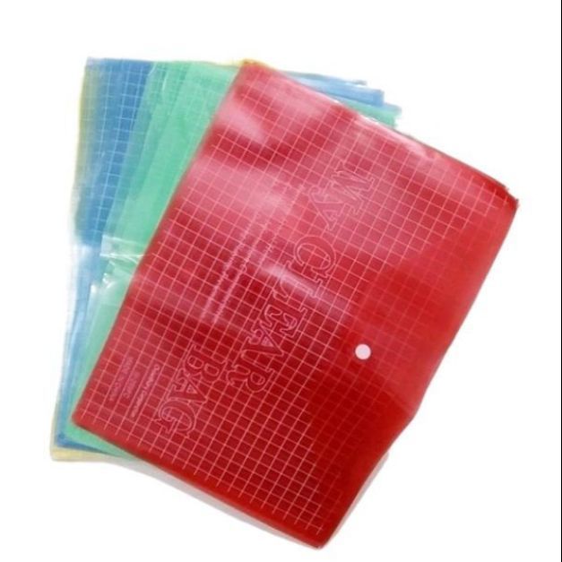 12 Pcs My Clear Bag 17c (Hard) / Button File / Documents Carrier File / Office File For Office, School, Home & Multi-purpose Use