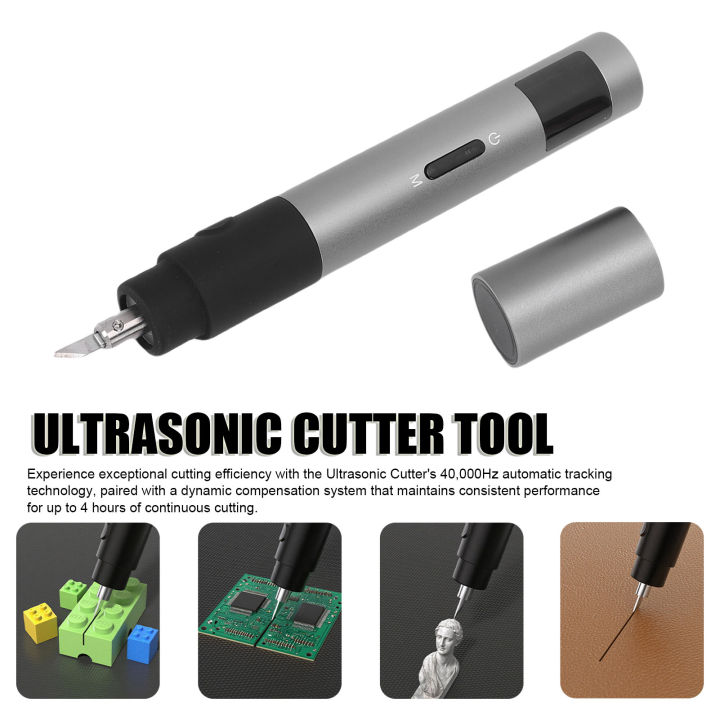 Ultrasonic Cutter 40 KHz Cutting Frequency 3 Speed Adjustable with Titanium Alloy Blade Tip for Plexiglass PCB Carbon Fiber