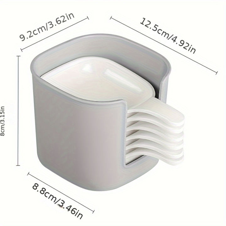 6pcs/Set%20Sauce%20Dish%20Dipping%20Bowls,Plastic%20Seasoning%20Dish%20White%20Square%20Dipping%20Sauce%20Pickle%20Dish%20Spit%20Bone%20Dish%20with%20Handle%20-%20Image%202