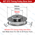 60 Teeth GT2 Timing Pulley Shaft Hole 5mm Aluminum GT2 Timing Pulley 5mm Bore 60 Tooth 6mm Wide Timing Belt For CNC 3D Printer Gear Motor Parts Puli. 