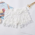 Women Summer Ruffle Lace Safety Short Pants Princess Lolita Safety Shorts Elastic Waist Casual Layered Panties Underwear. 